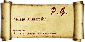 Palya Gusztáv névjegykártya
